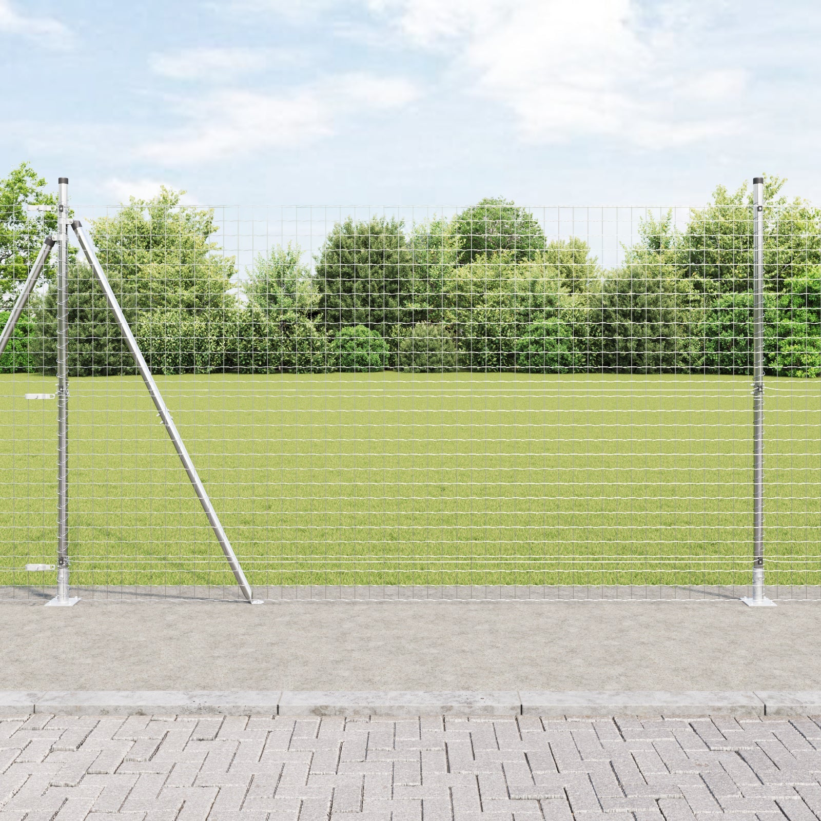 Słupek ogrodzeniowy. 13 pcs Srebrny Stal vidaXL