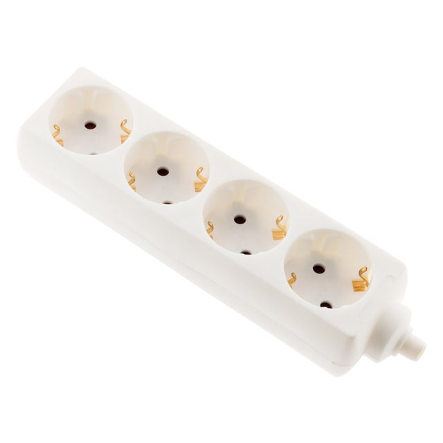 Multiprise 4 prises Schuko 16A sans câble - Blanc - Zenitech
