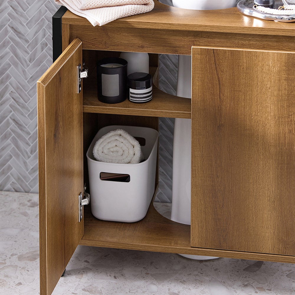 SoBuy Meuble sous vasque, Rangement Salle de Bain 2 Portes, BZR63-II-PF - 7