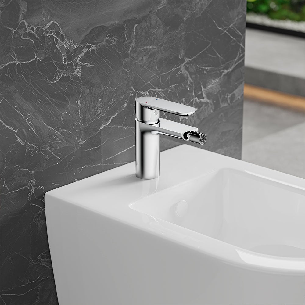 Monomando Bidé Baikal Cromo acabado cromo, con aireador Neoperl, cartucho cerámico, material inoxidable AISI 304, grifería de baño moderna - 3