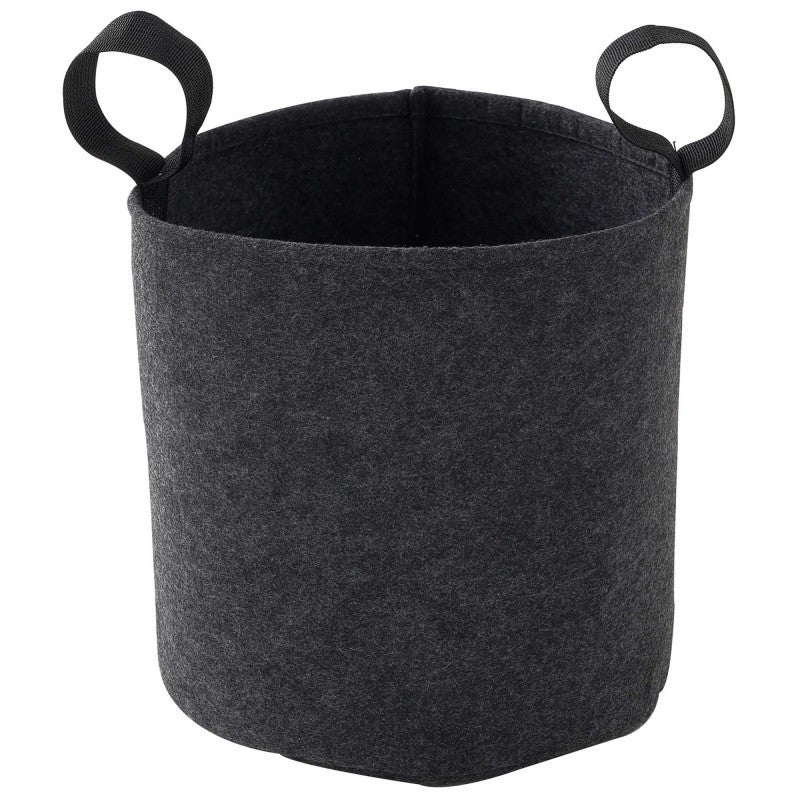 PUWOWYE Lot 2 Sacs Courses Feutre Pliable – Panier Grand Format 39x26x20 Cm, Anses Renforcées, Bois Cheminée Jouets Shopping Noir&Gris