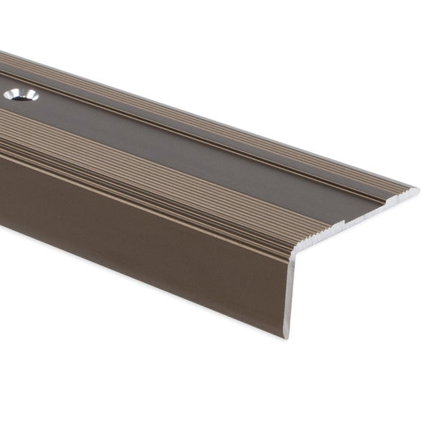Seuil d'escalier Glory Aluminium anodisé Forme: L Bronze foncé M 100 cm
