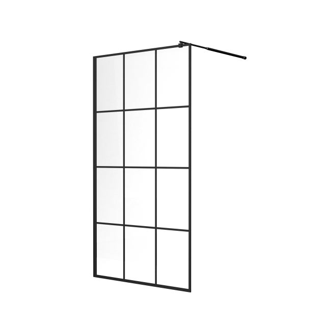 Ścianka prysznicowa SEVANTE KATLA 110x195 Walk-In czarna 1 szt.