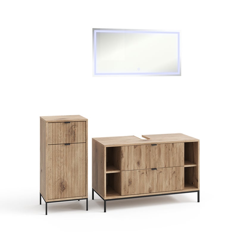 Vicco Zestaw mebli łazienkowych Eliza, Viking Oak, 3 części