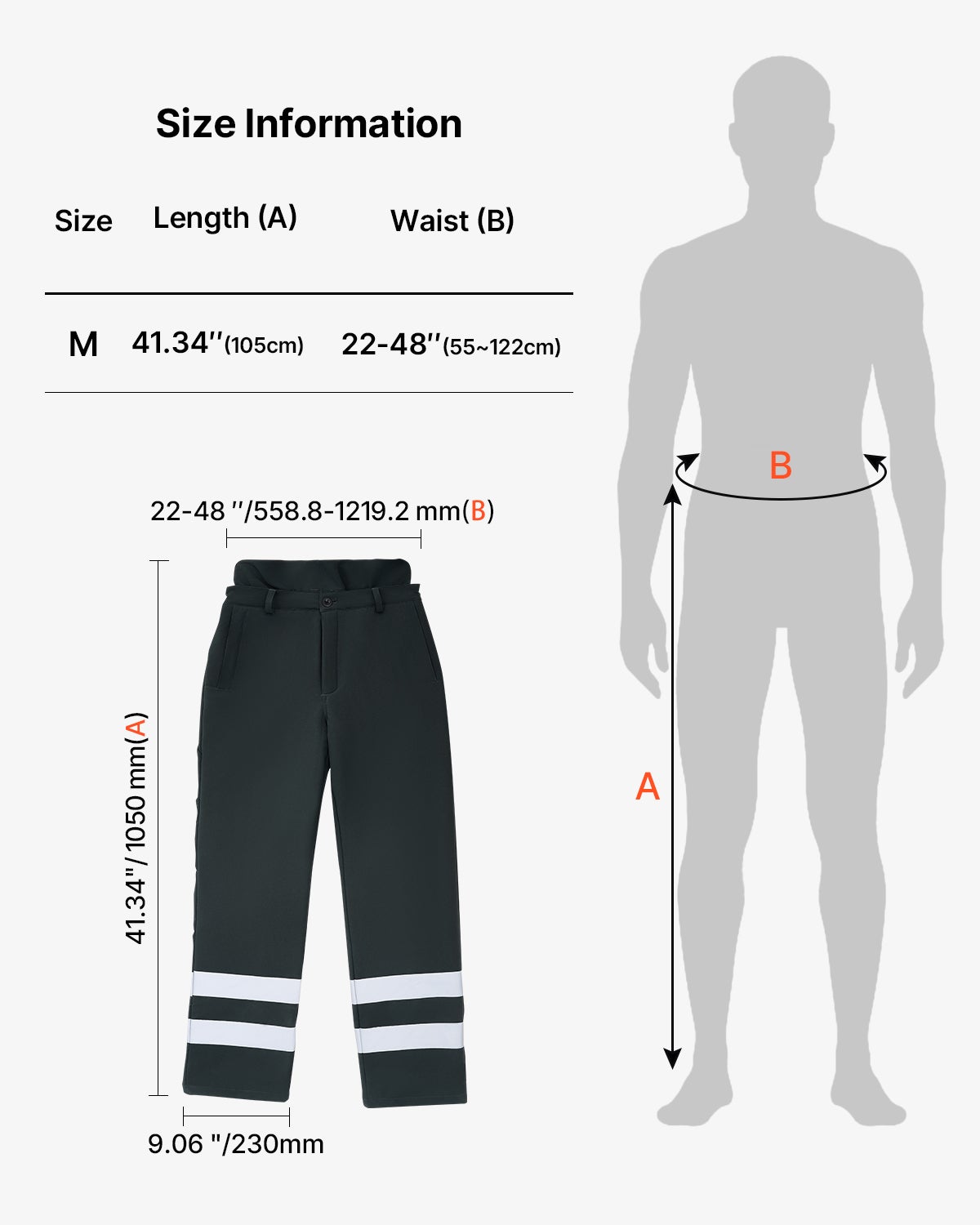 Chaps de tronçonneuse VEVOR classe A, pantalon 8 couches avec ceinture ajustable et poche, protection sécurité pour bûcherons et forestiers, taille M - 7