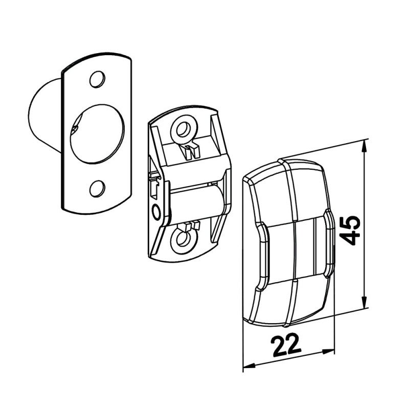 Guide sangle volet roulant fixation verticale blanc - 2