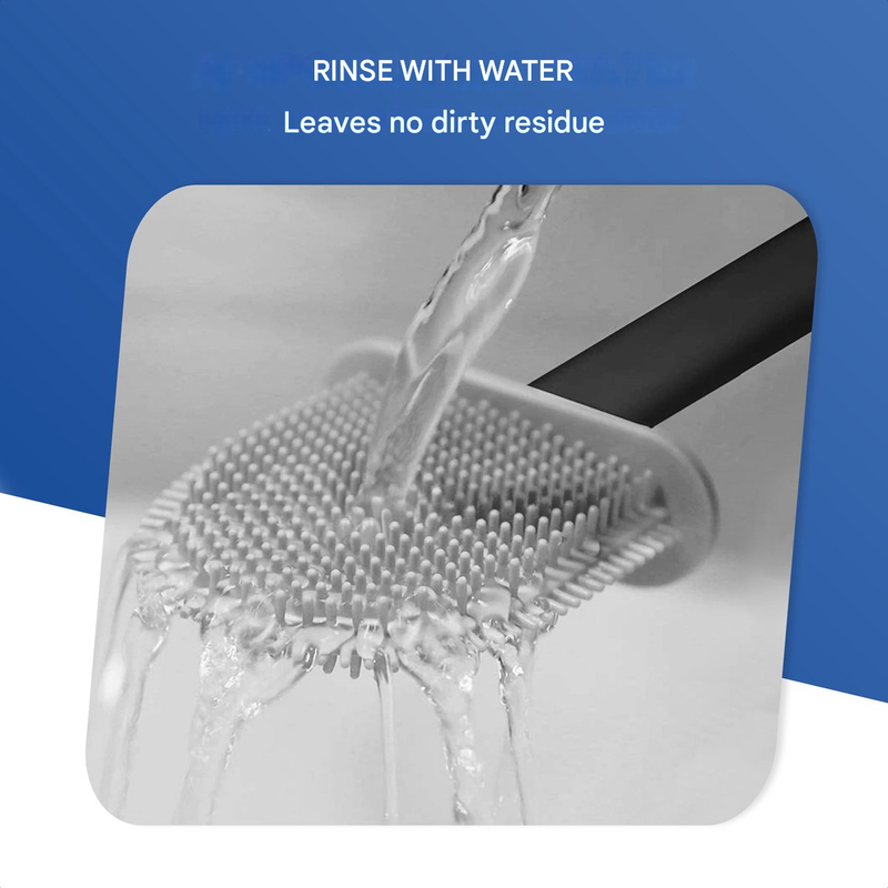 Cepillo de baño de lujo con soporte - Cepillo de baño flexible de silicona - Incluye sistema de montaje - De pie o colgado - Cepillo de baño - 5
