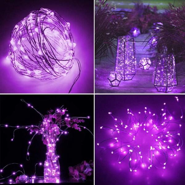 2 Catene Luci LED A Batteria 10m 100 Luci, Impermeabili Con Telecomando E Timer Per Decorazioni Natale Giardino
