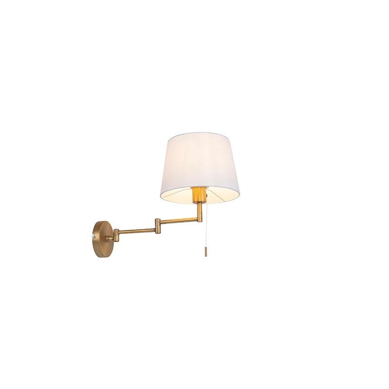 Qazqa nowoczesny regulowana lampa ścienna - Ladas - brąz, okrągły, max. 40w, kompatybilny z żarówką LED, e27, 25cm, IP20