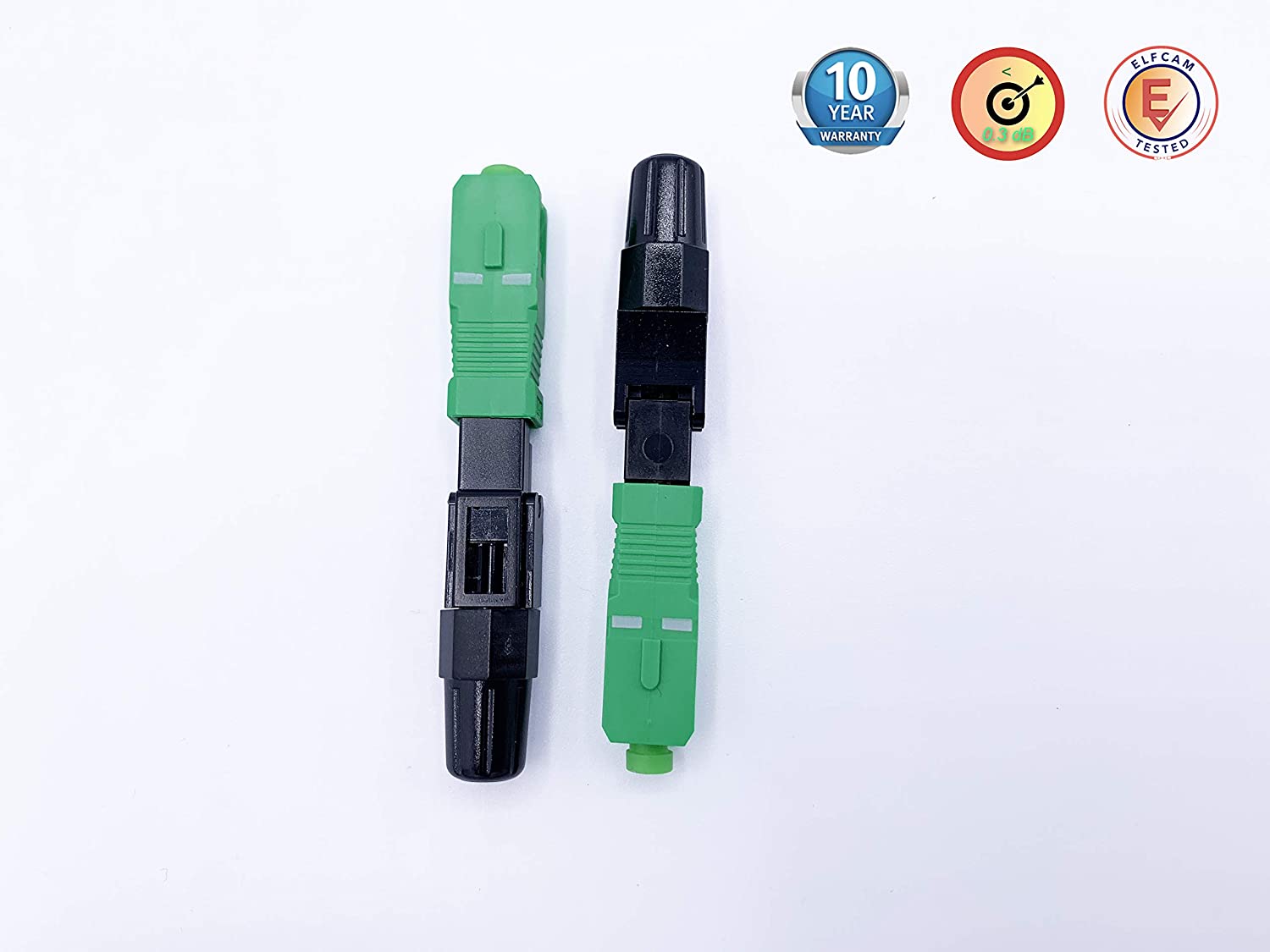 Elfcam® - Connecteur Rapide Fibre Optique SC/APC Simplex Monomode (SM), Lot de 5 - 3