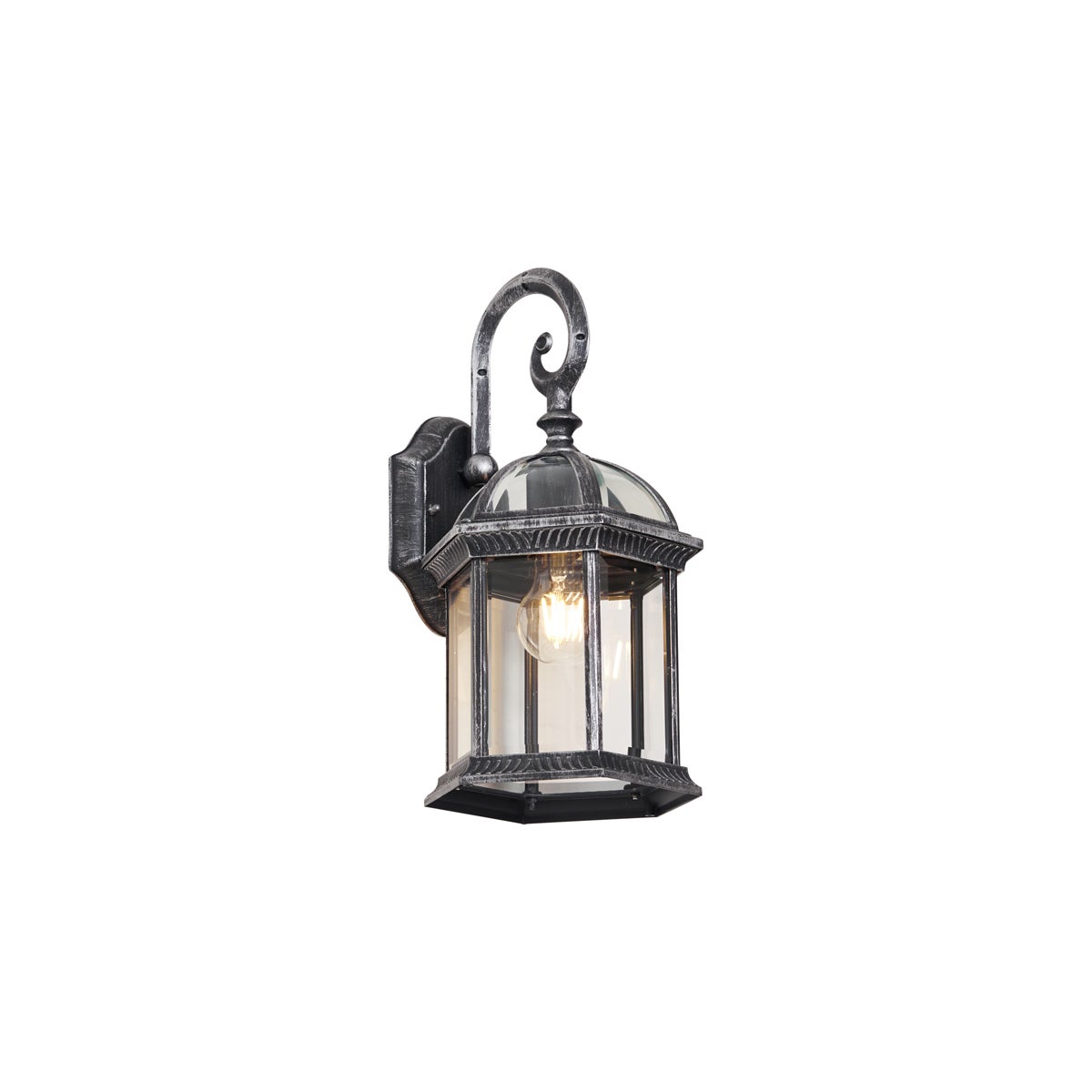 Qazqa classic-antique lampa ścienna zewnętrzna IP44 do ogród - Glasgow - srebrny, max. 15w, kompatybilny z żarówką LED, e27
