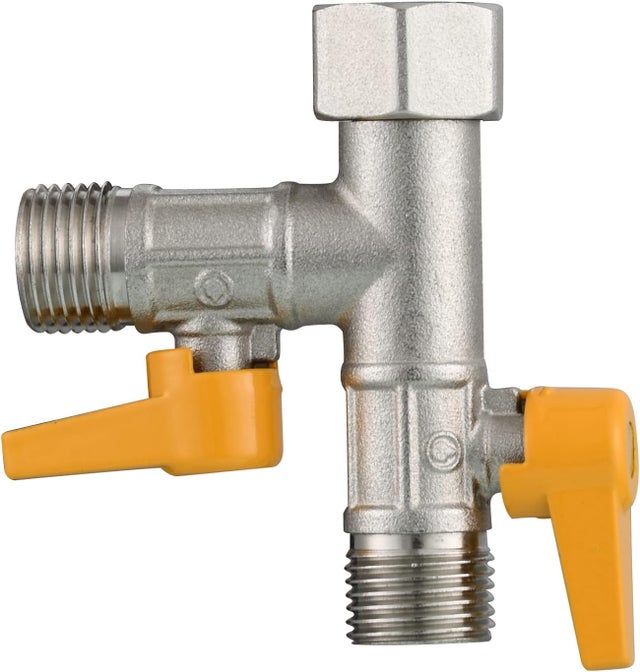 Vanne 3 Voie Raccord T 1/2 Douchette et Douche de Tête Bras de Douche Inverseur 3 Voies en Laiton Adaptateur Robinet Éteindre, DSF009