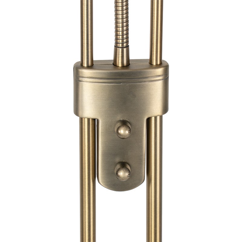 Qazqa classic-antique lampadaire uplighter avec bras de lecture - Diva - bronze, led intégrée 23w incluse, Integrated led, 2000k - 9