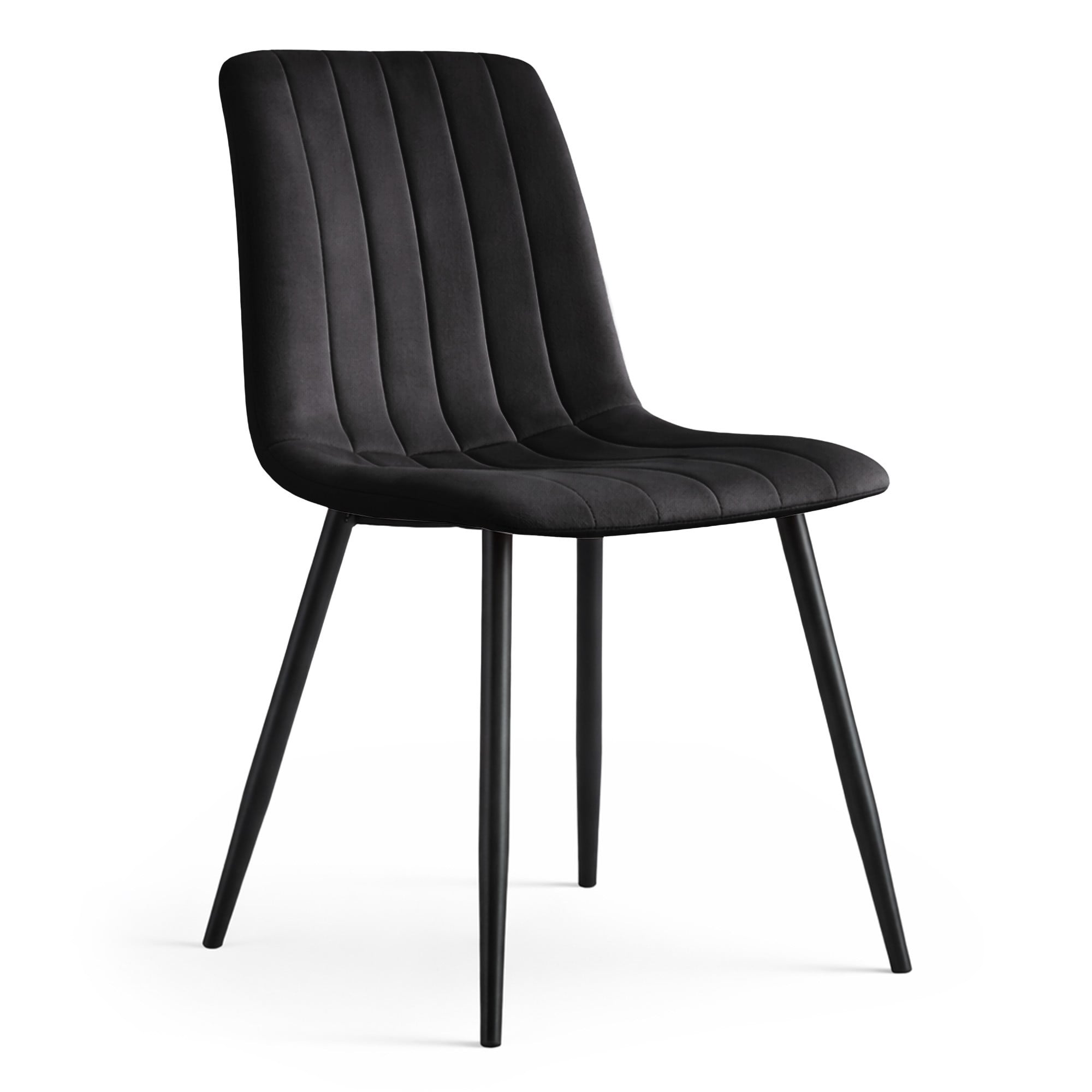 Welurowe krzesło tapicerowane pikowane Czarne LIVO Czarne nogi
