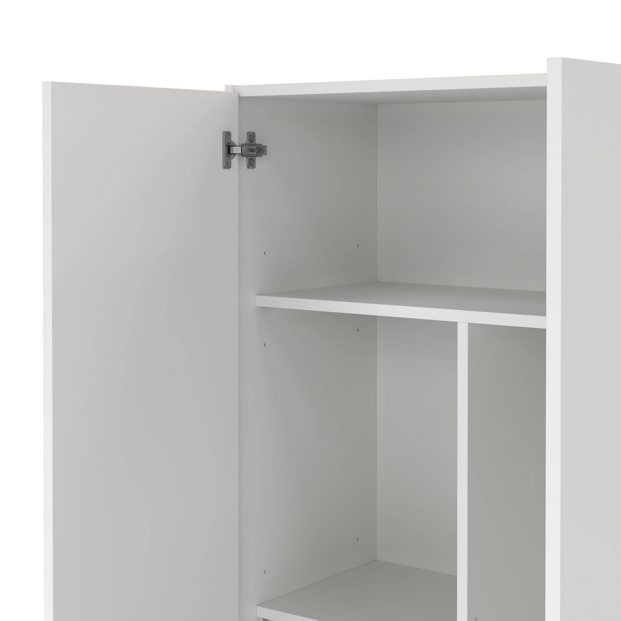 Armoire polyvalente à 2 portes Abadubidu, Armoire à balais, Étagère à chaussures avec étagères, Armoire à chaussures, cm73x37h180 cm, Blanc - 9