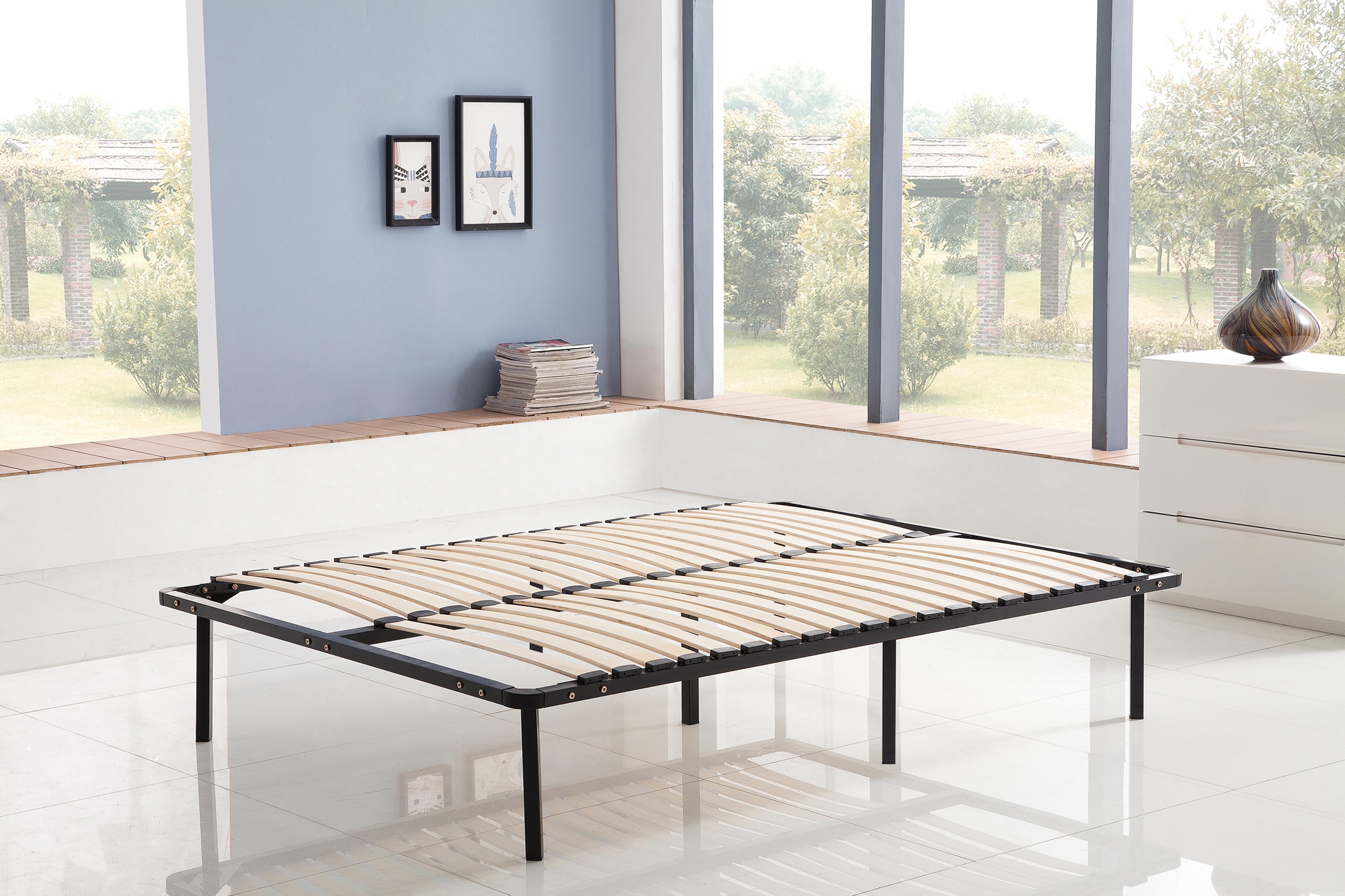 Sommier à lattes 140x190 cm sur pieds pour lit 2 places - 6