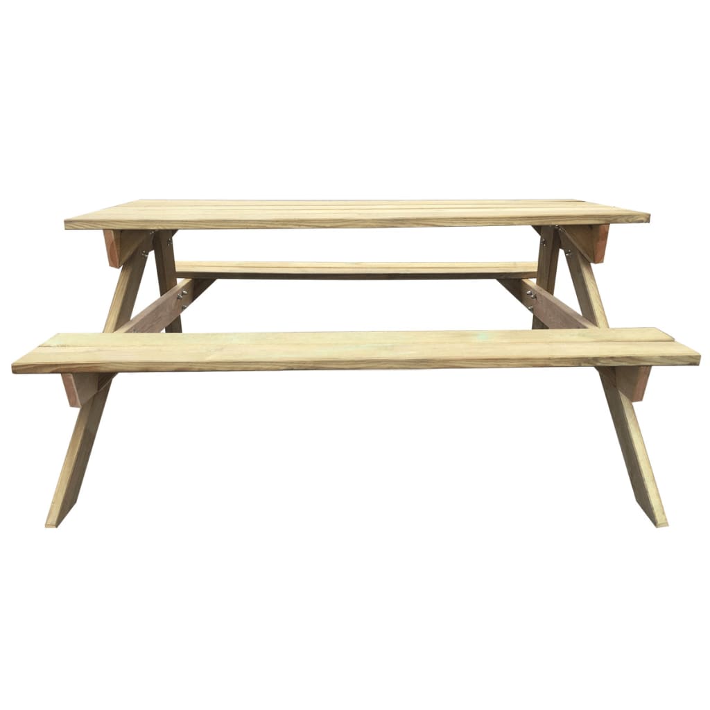 Table de pique-nique rectangulaire en Bois Vert 4 places - 2