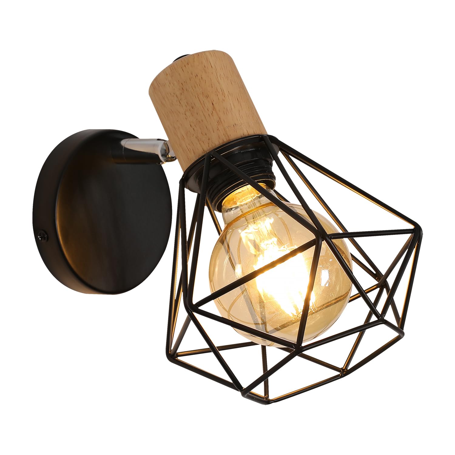 Wewnętrzna lampa ścienna retro obrotowa lampa ścienna z metalową lampą ścienną odpowiednią do sypialni