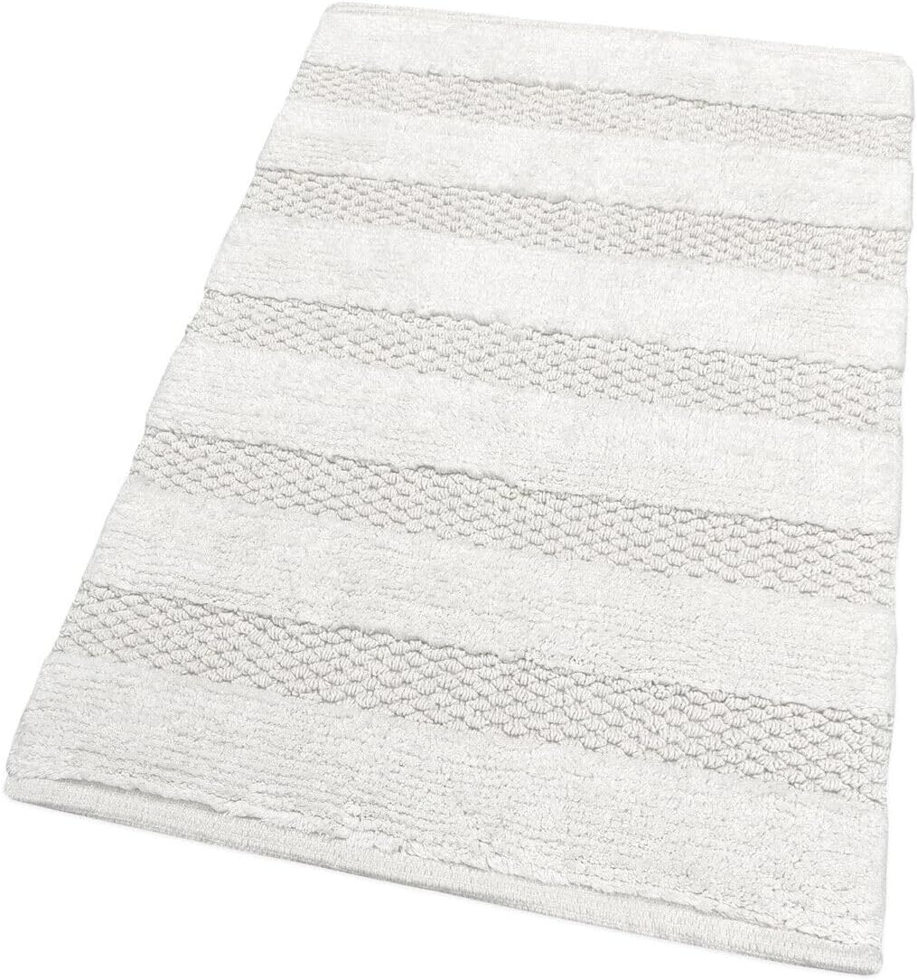 Alfombra de baño 60x120 cm para ducha algodón puro moderna suave antideslizante absorbente blanco