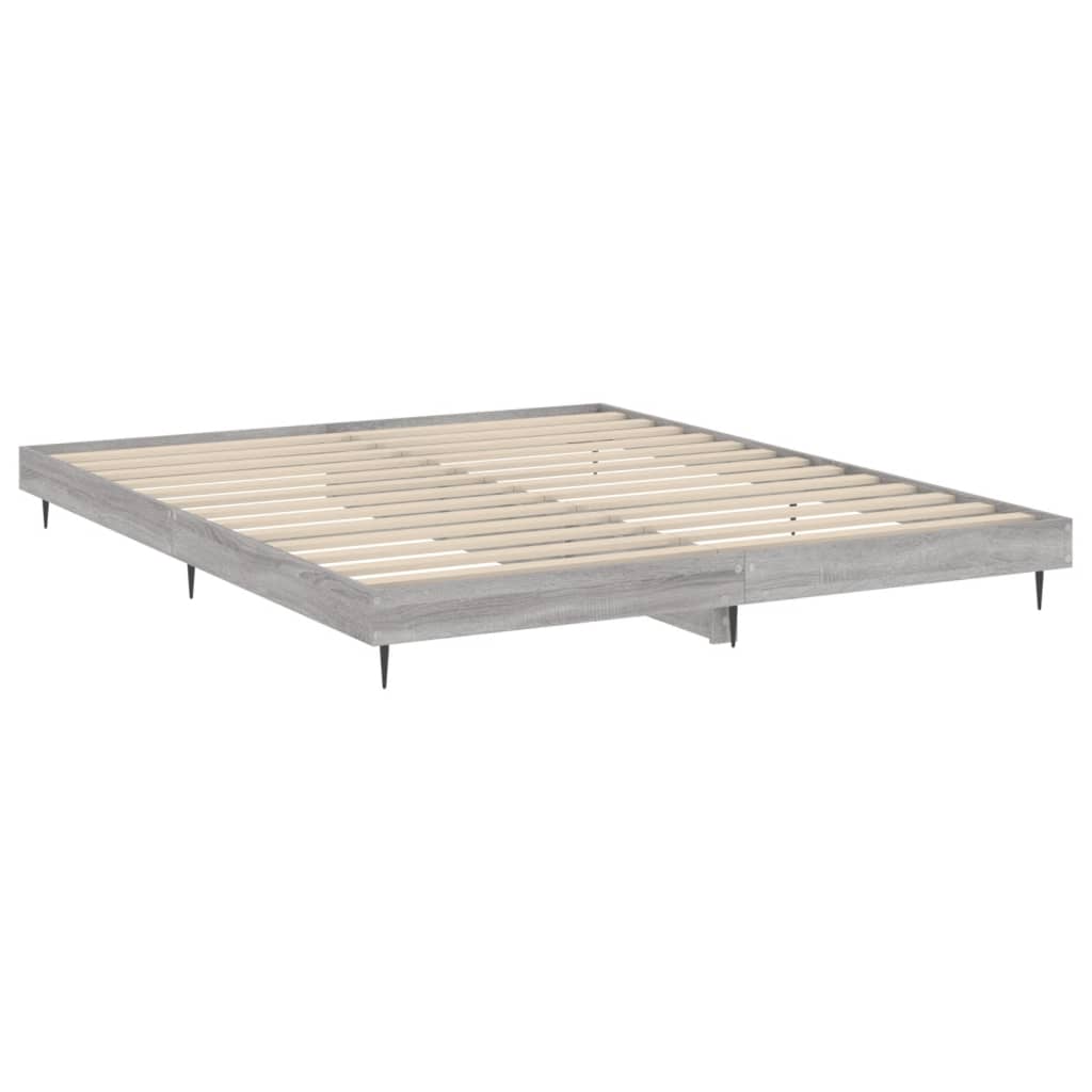 Cadre de lit sonoma gris 140x200 bois d'ingénierie - 5