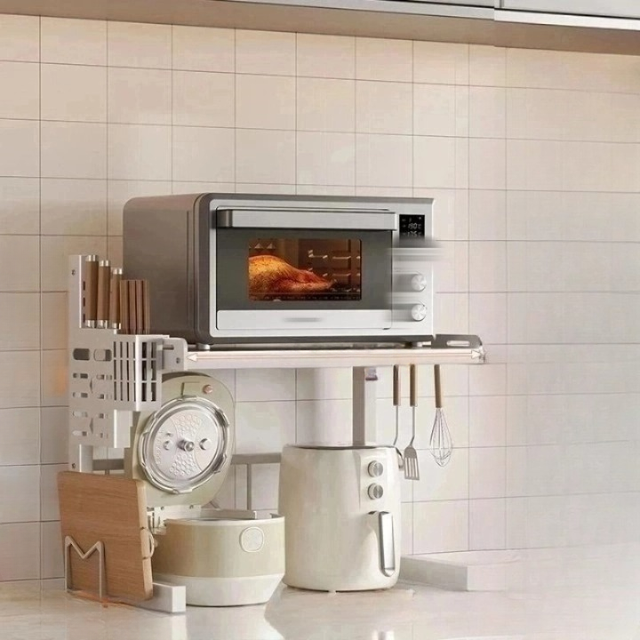 Étagère Cuisine 5 Niveaux Avec éclairage - Support Micro-ondes Multifonction - Neuf