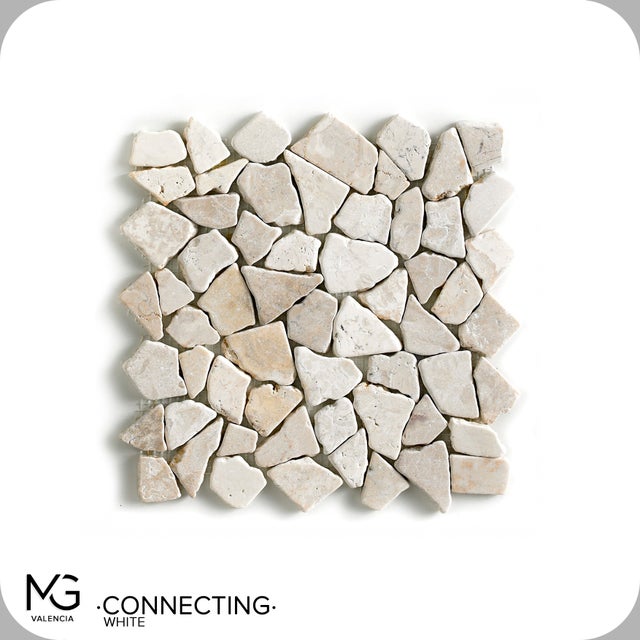 Mosaico in marmo naturale 30x30 cm | CONNECTING WHITE | (Confezione da 11 maglie = 1m2)