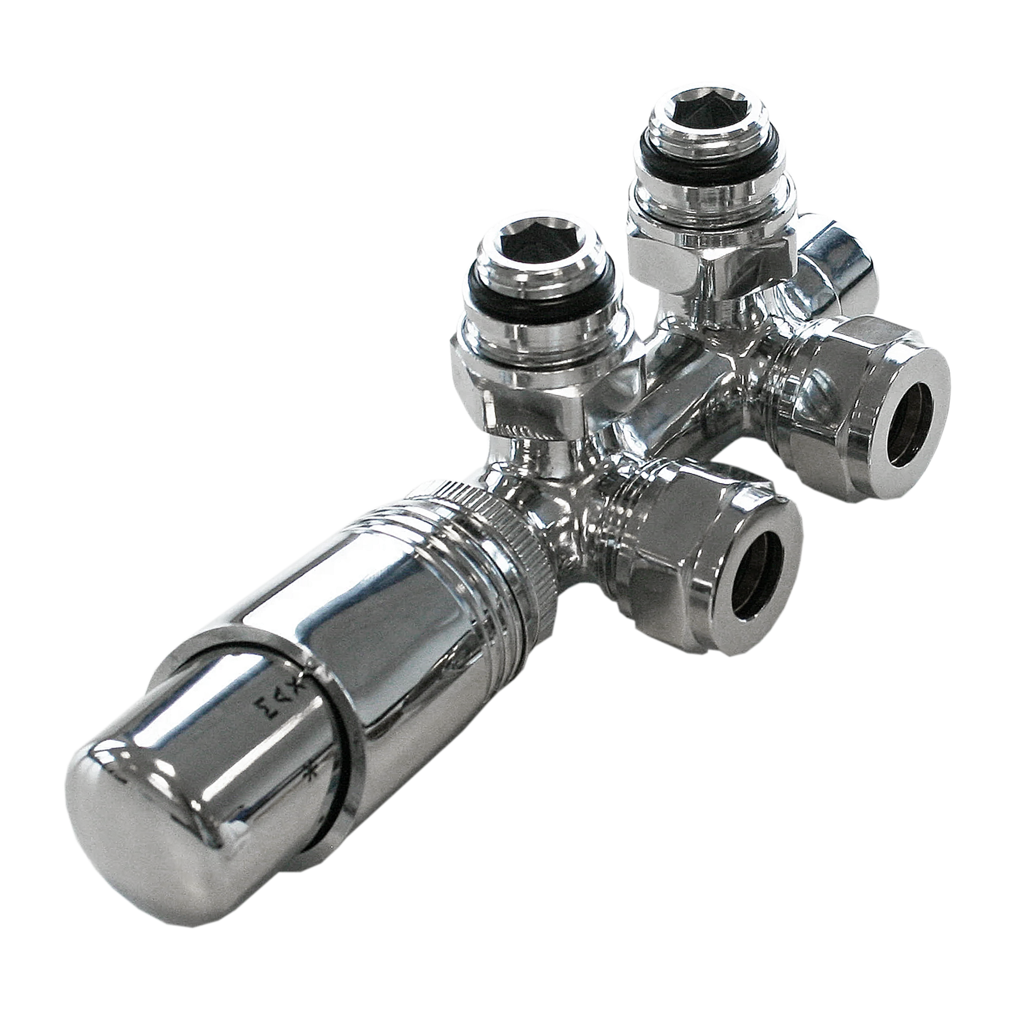 Bernstein Zestaw przyłączeniowy do podłączenia środkowego w grzejnikach - z termostatem - chrom