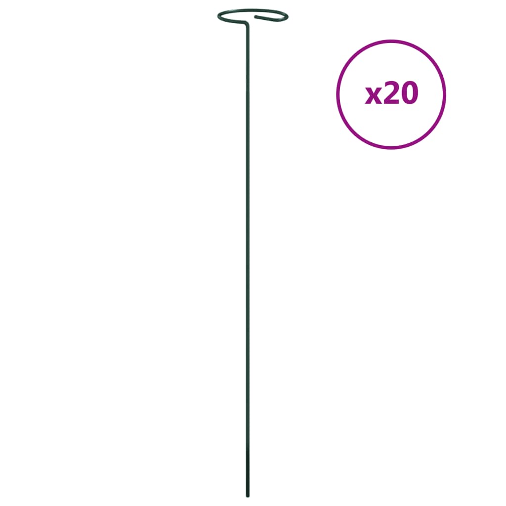 Tutores para plantas 20 unidades acero verde oscuro 40 cm - 2