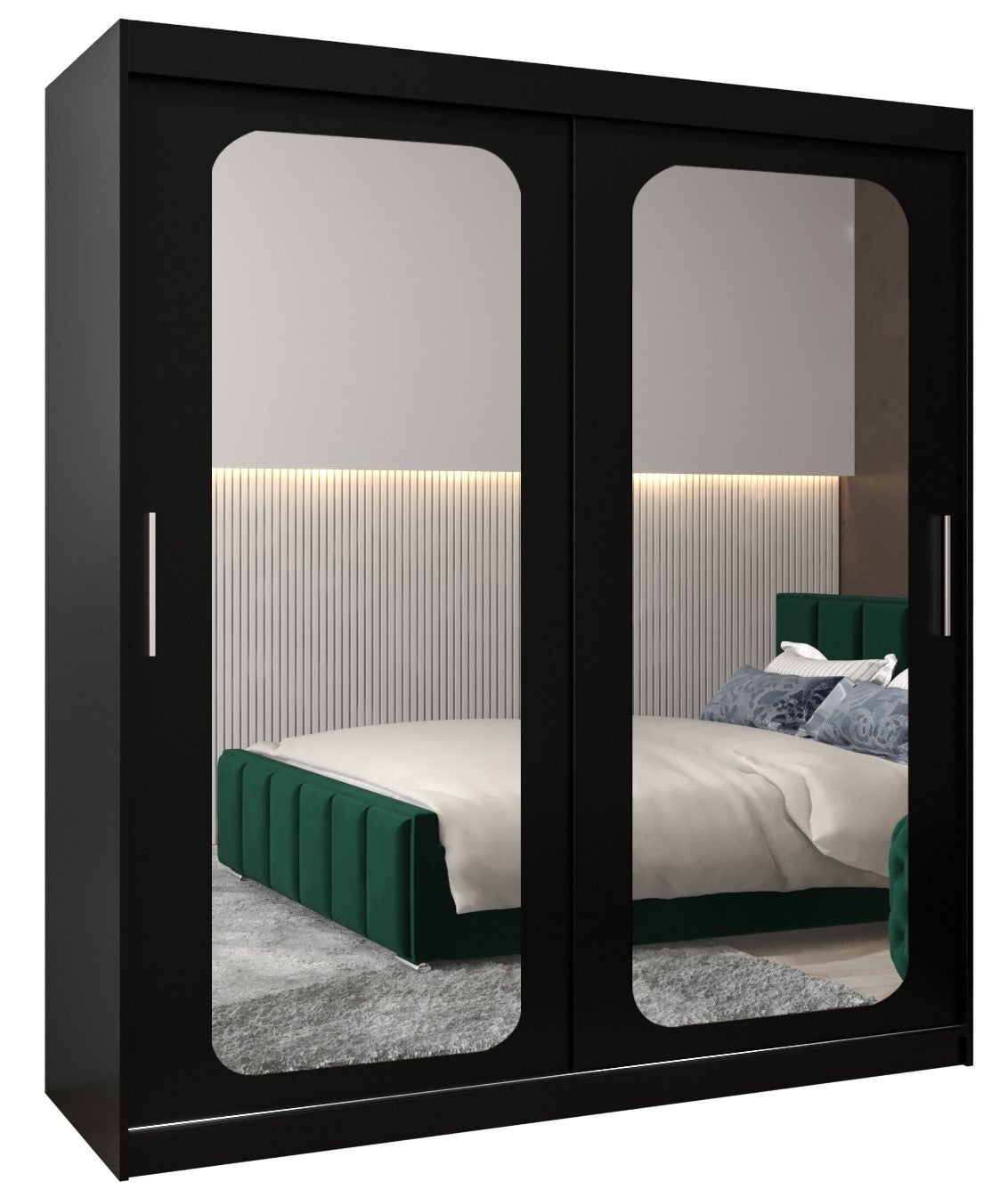 Szafa przesuwna garderoba PROMO T3 180 x 62 x 200 cm Czarny - Abiks Meble