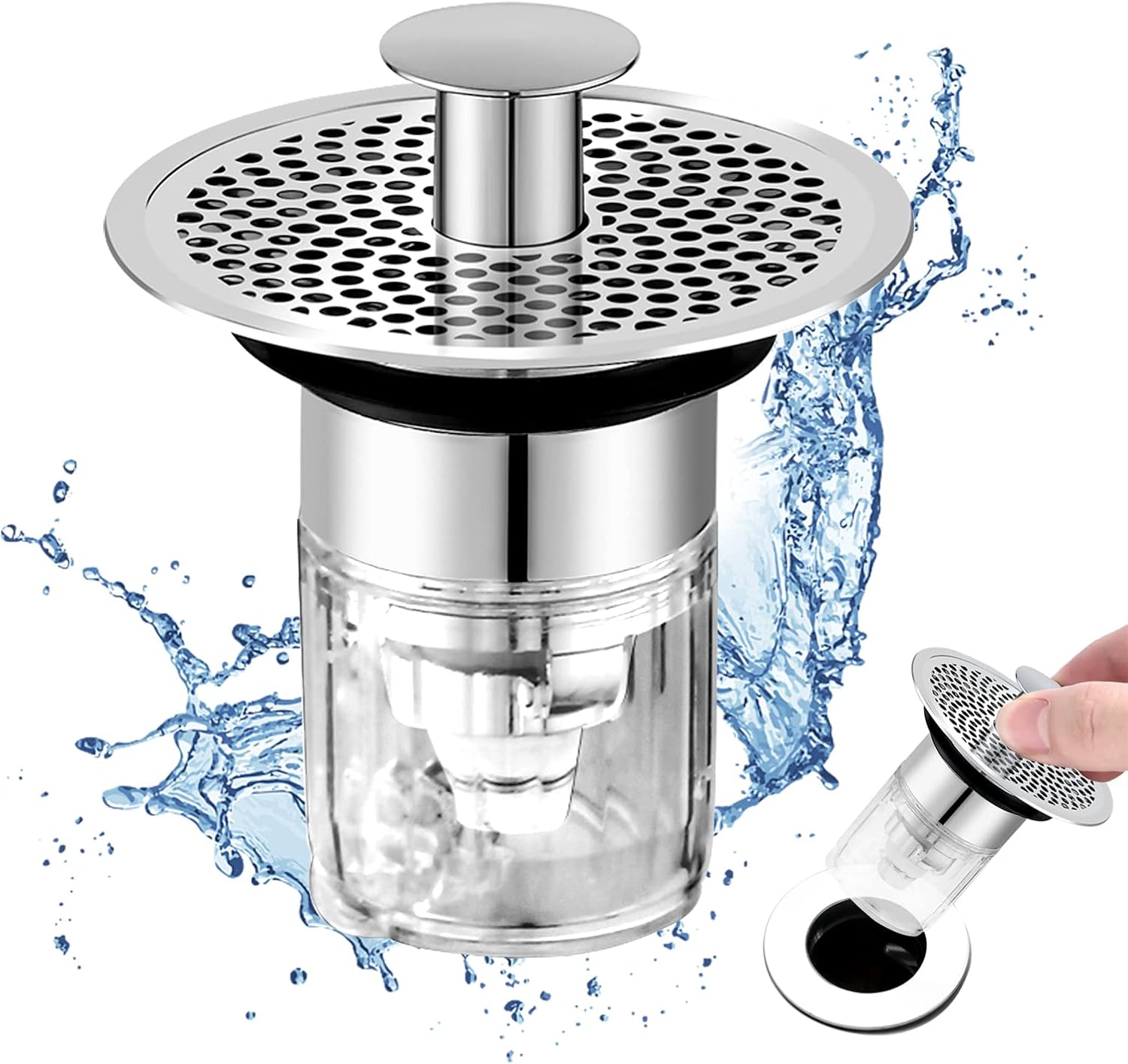 Lavello Universale, Tappo Per Lavello Pop-up, Scarico Per Lavello Con Filtro Anti Intasamento Tappo Per Lavello Universale Con Valvola Magnetica D 94226935