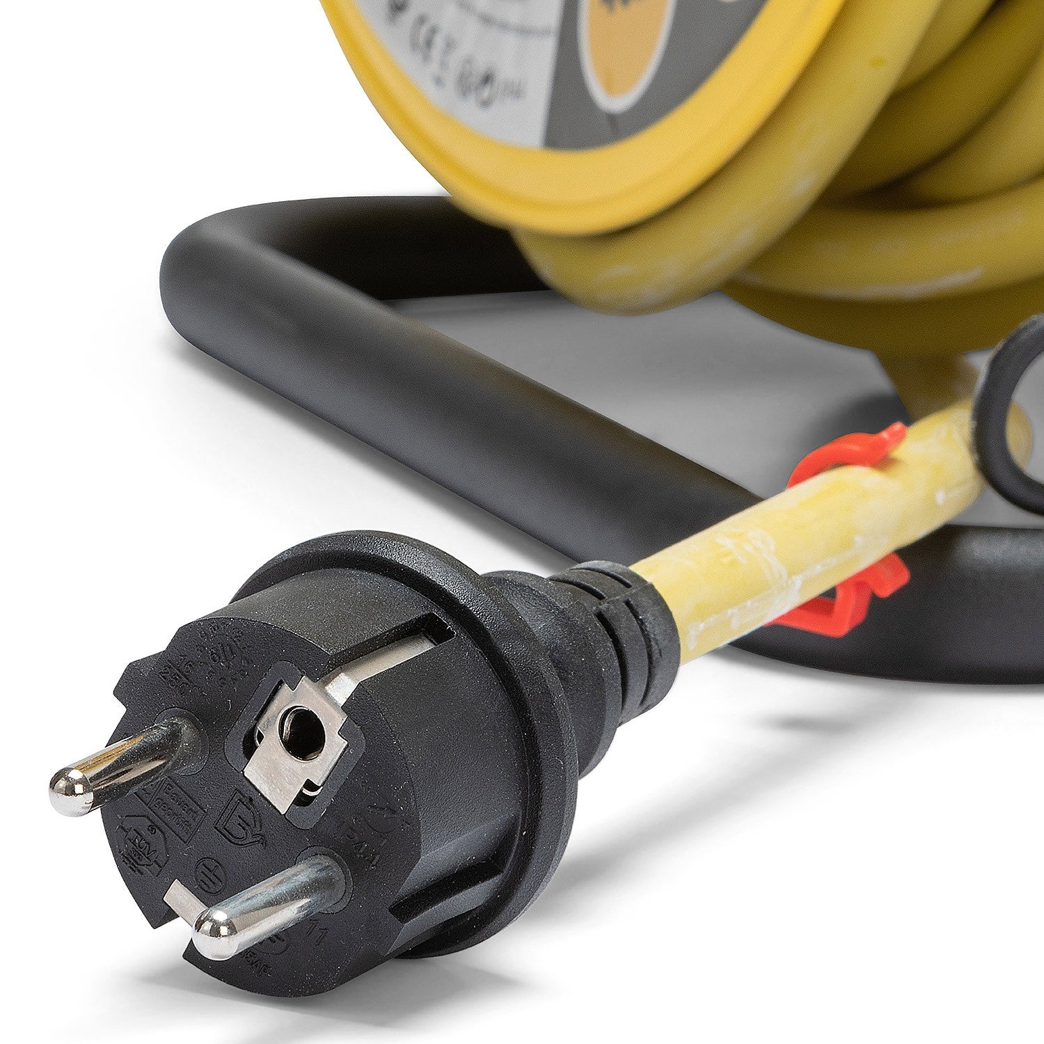Enrouleur de chantier, 4 prises, 3G2.5, 25 mètres , NF, IP44. Platine fixe et guide cable - 2
