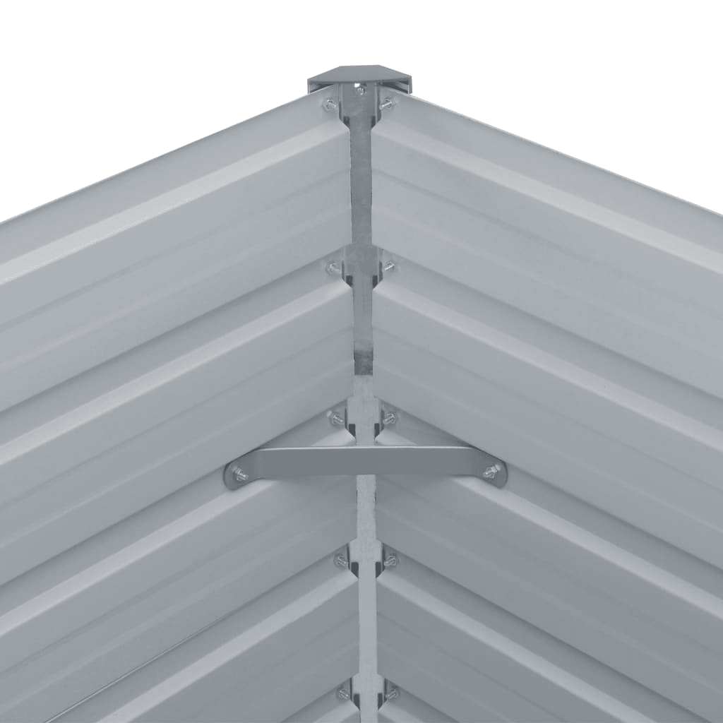 vidaXL Jardinière surélevée acier galvanisé 240x40x45 cm gris - 7