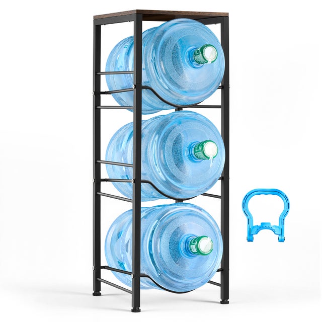 Soporte para botellas de agua VEVOR de 4 niveles, con capacidad para 3 botellas de 11 l y 19 l, con estructura metálica resistente