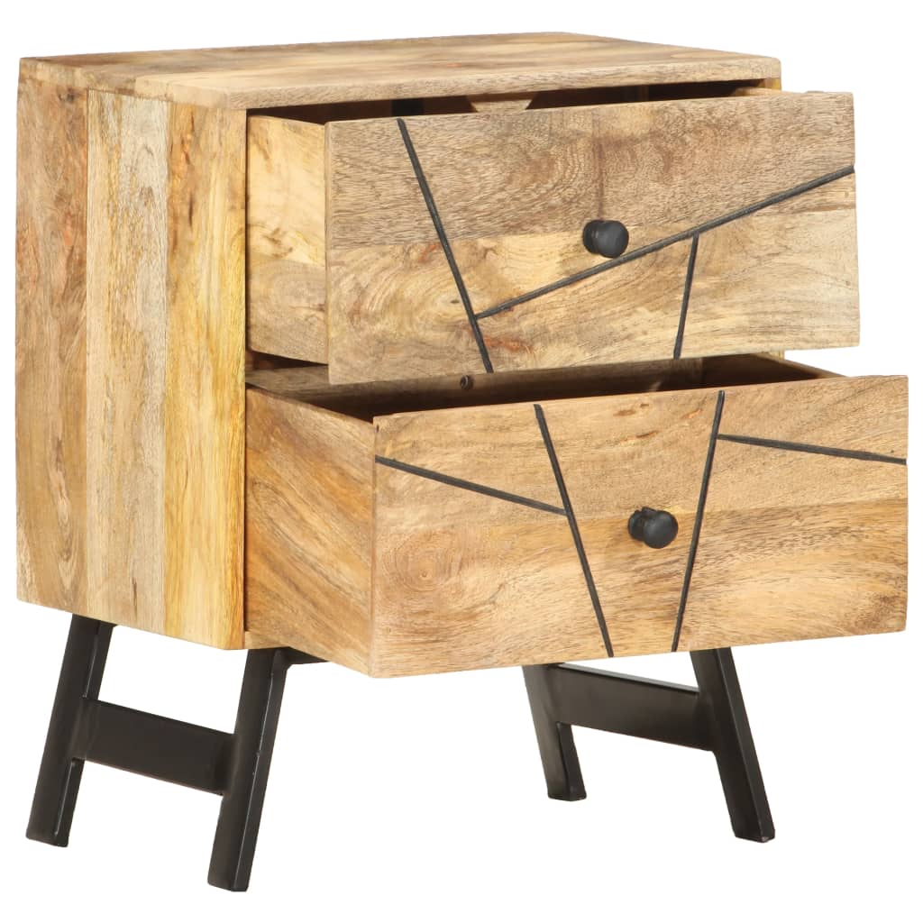 Table de chevet，Table d'appoint, Table de nuit pour Salon Chambre 40x30x50 cm Bois de manguier massif150432 - 3