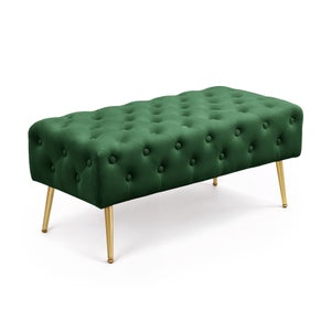 Panca panca 100 x 35 x 41 cm velluto blu 020010543