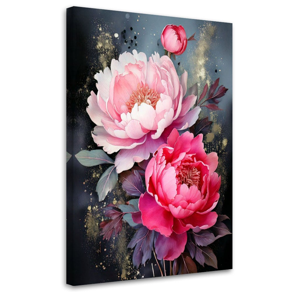 Obraz do salonu sypialni piwonie róż jasny glamour 40x60