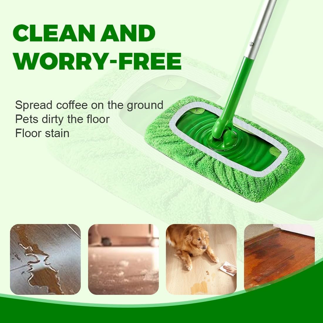 4 sztuki ściereczek do czyszczenia podłóg na mokro do mopa Swiffer, wymienna nakładka do mopa, wielokrotnego użytku do mopa Swiffer Sweeper, odpowiedn - 4