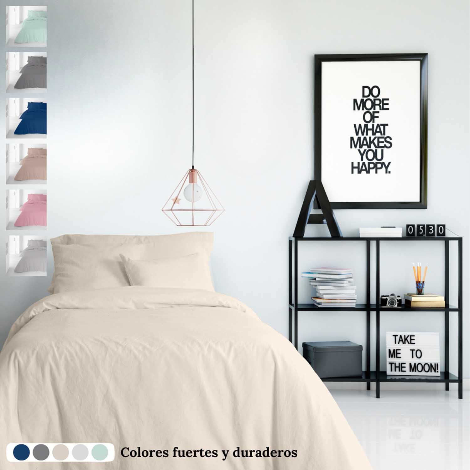 ICEHOME - Copripiumino liscio 3 pezzi letto 150 - Microfibra di poliestere - Include 2 federe - Made in Spain - PIEDRA - 4