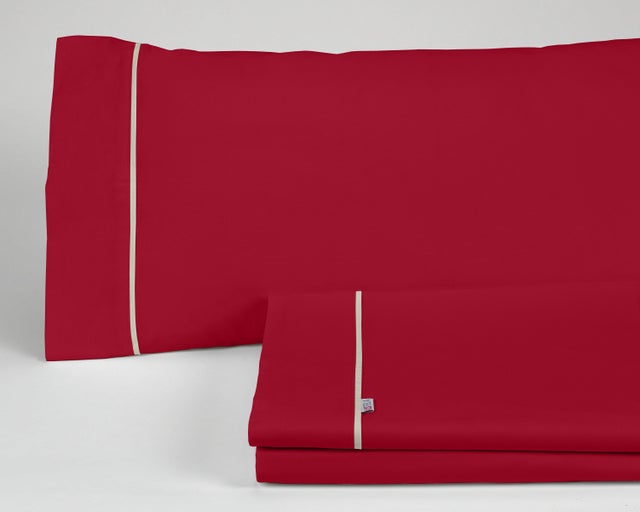 Parure de draps uni bordeaux - lit 150