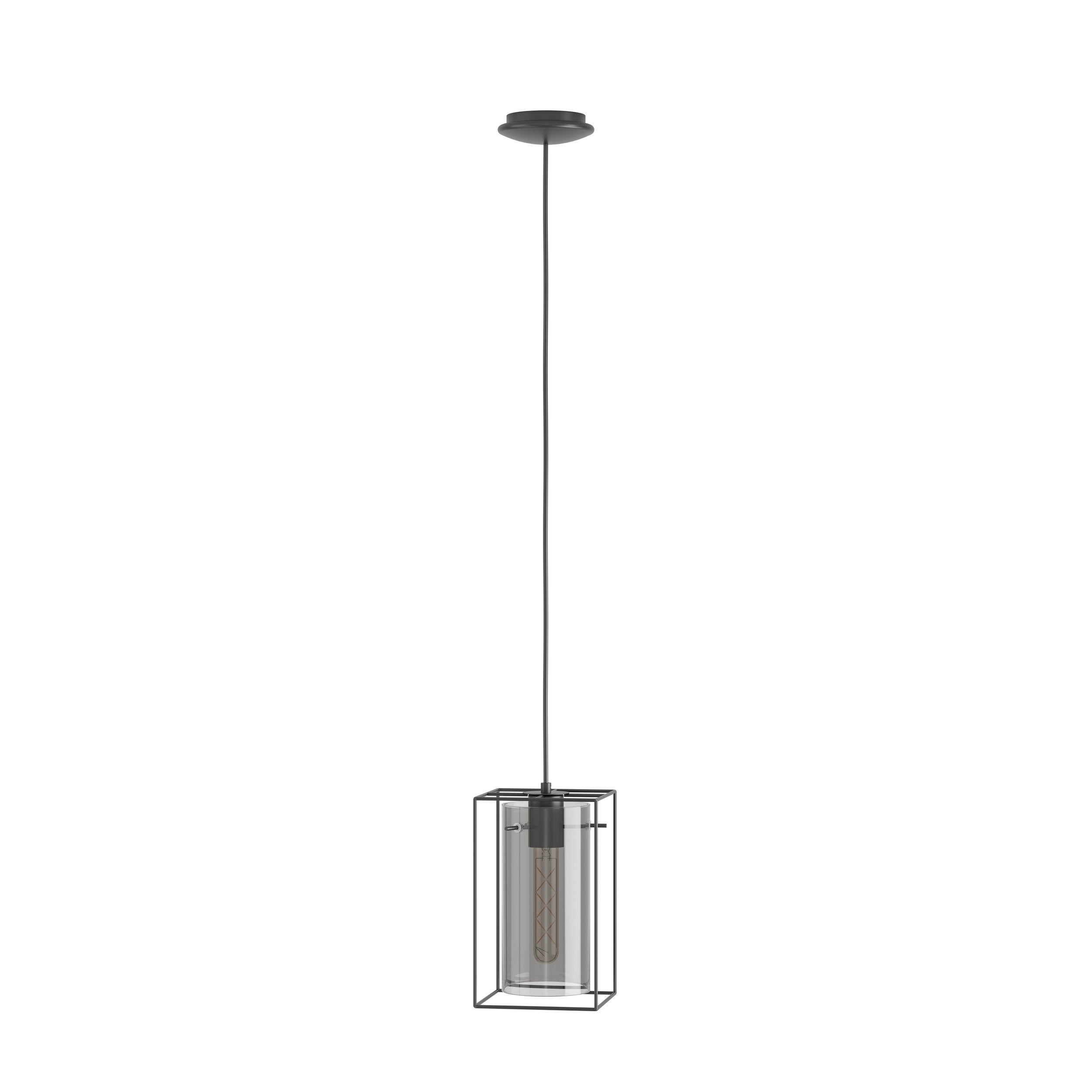 Lampa wisząca LONCINO E27 1X60W ze stali czarnej, 150x150x1100mm - 4
