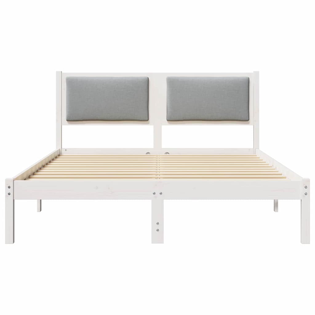 Cadre de lit gris clair 140 x 200 cm pin massif - 5