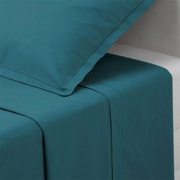 Sábana de algodón - azul cerceta 240 x 290 cm - atmosphera créateur d'intérieur
