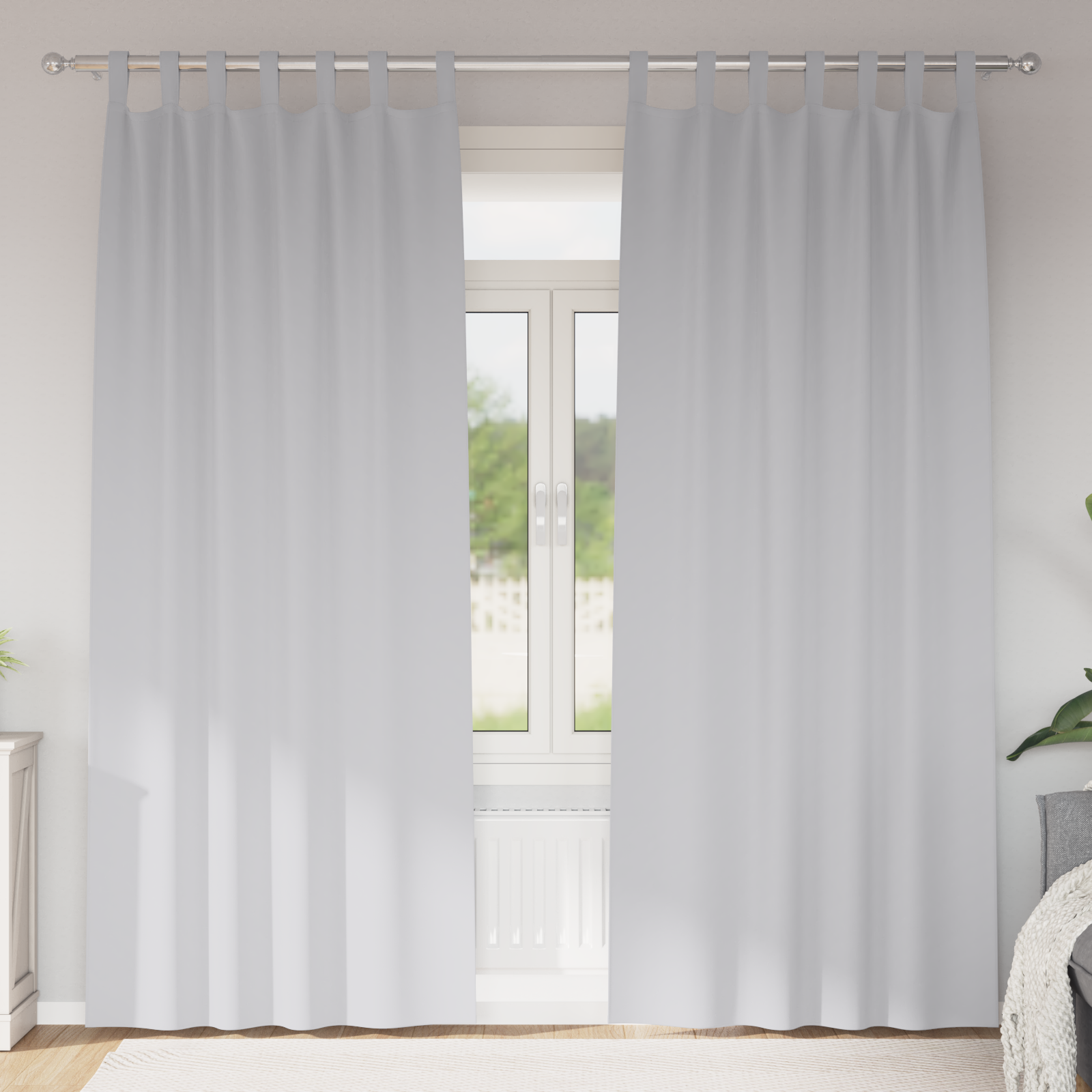 Firany blackout z kółkami 2 pcs Jasnoszary 225 x 140 cm vidaXL