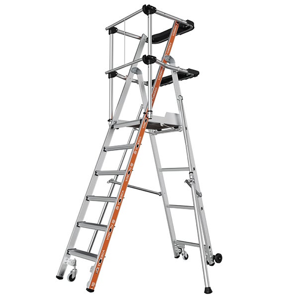 Escabeau PIRL 6 marches - Hauteur max. de travail 3,40m - 2274166