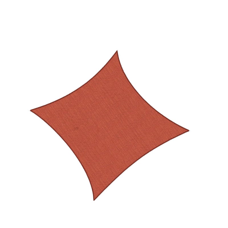 Kwadratowy żagiel przeciwsłoneczny z filtrem UV do tarasu, ogrodu, trawnika, aktywności na świeżym powietrzu i plaży, 3 x 3 metry, czerwony