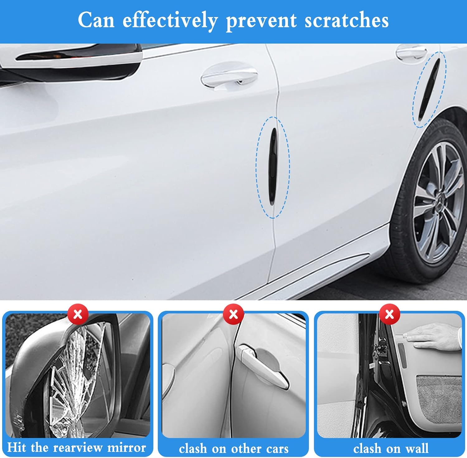 Protezioni Paraurti Per Portiera Auto 2 Pezzi, Strisce In Silicone Anti-UV 40 Cm, Antigraffio E Antiurto Per Bordi Porta, Universali
