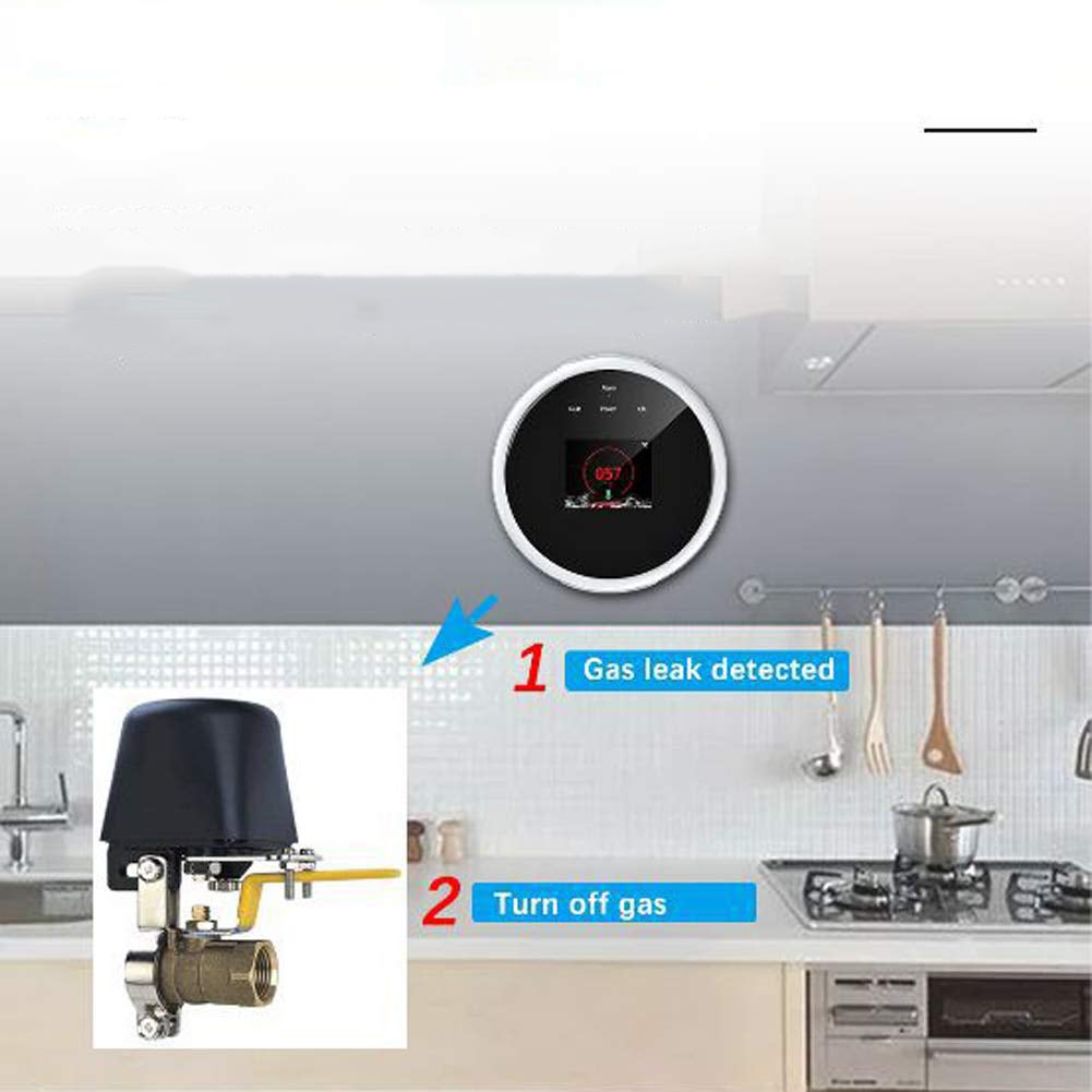 Rilevatore di perdite di gas, allarme perdite di gas, norma europea (inglese), bianco e nero, 86 × 86 × 24,5 mm - 4