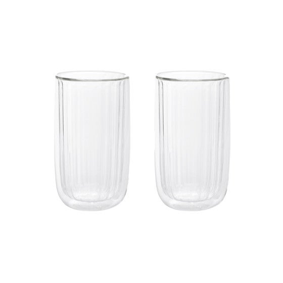 Zestaw szklanek CEMBRA GROOVE z podwójną ścianką bez ucha, 2 szt. 0,35 l HOMLA
