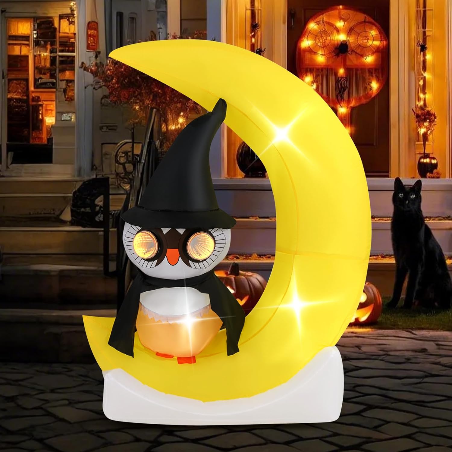 Moule Soufflé Halloween Sorcière Verte – Décoration Fenêtre Double Face 11″ Illuminé (neuf Sous Cello)