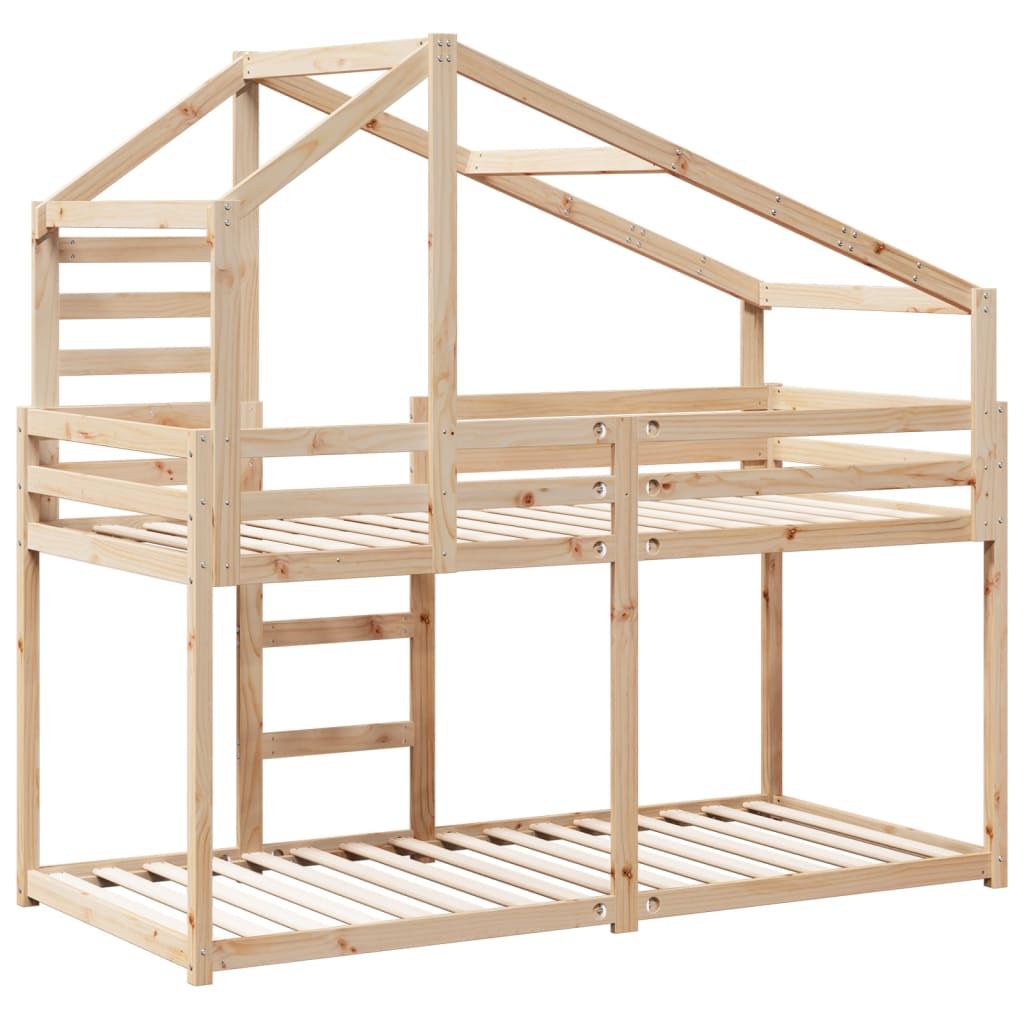 Lit superposé avec toit 75x190 cm bois de pin massif CFW51712 - 6